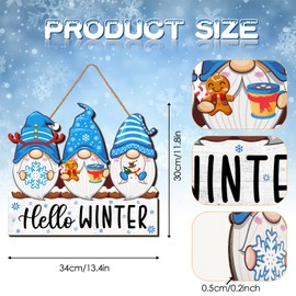 Christmas Winter Welcome Door Sign Decor Gnomes Winter Chrismtas Hanging Sign Christmas Wooden Signs Decorative Wall Plaque Rustic Front Door Yard Farmhouse Home Winter Harvest Decorations