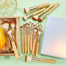 Jessup Brush Set Makeup Brush Make Up Brush Set Professional Bamboo Makeup Brush Set Face Eyeshadow Eyes Cosmetic Brush Synthetic Hair Eyeshadow Powder Foundation 25 Pieces T135