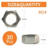 HXCOMET M14-2 Hex Nuts (30pcs), 304 Stainless Steel (18-8), DIN
