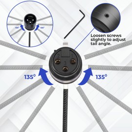 Milestock Rotatable Low-Profile 3-Pin XLR Female to XLR Male Adjustable-Angle Cable for Mic Sound Devices 302, 552, 633, 688, 788T Mixer, Zaxcom, Zoom F8 Recorder and More, 20-Inches, Black