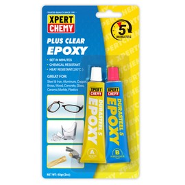 2 Part Epoxy Glue, 5 Minute Epoxy Adhesive, Rapid Cure Golf, Wood, Plastic and Metal etc, Waterproof & Extra Strength, High Temperature Resistance, 2 x 20g, Clear