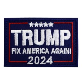 TrendyLuz Trump Fix America Again 2024 Embroidered MAGA Hook and Loop Patch