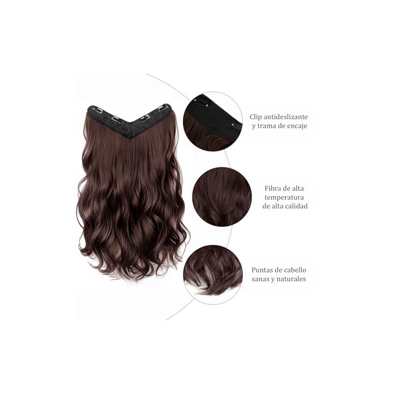 Extensiones de Cabello con Clip Invisibles, Juego de 2 Piezas