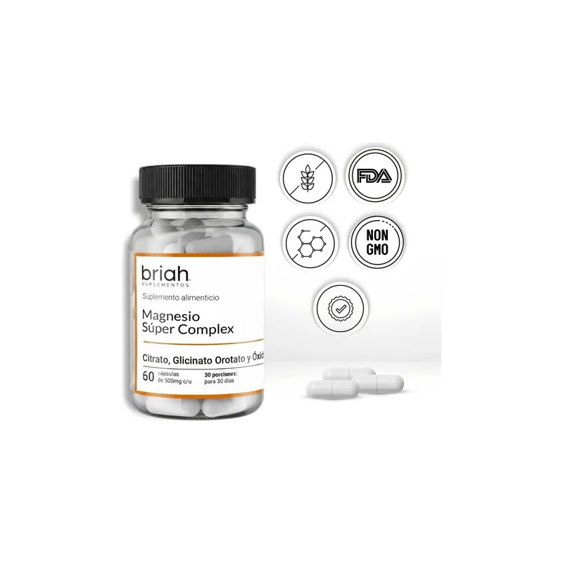 Magnesio Súper Complex Vitamina B6 Relajación 60 Capsulas
