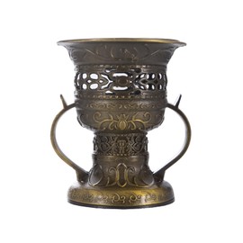 Incense Censer, Bakhoor Burner, Charcoal Incense Burner, Incense Burner with Handle Tongs for Yoga, Spa Aromatherapy Bronze Color