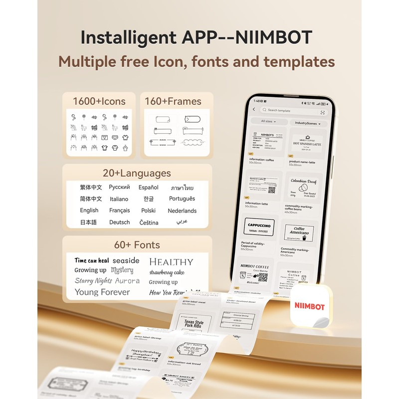 NIIMBOT NIIMBOT B21 Pro Label Maker, 300DPI HD Label Printer,