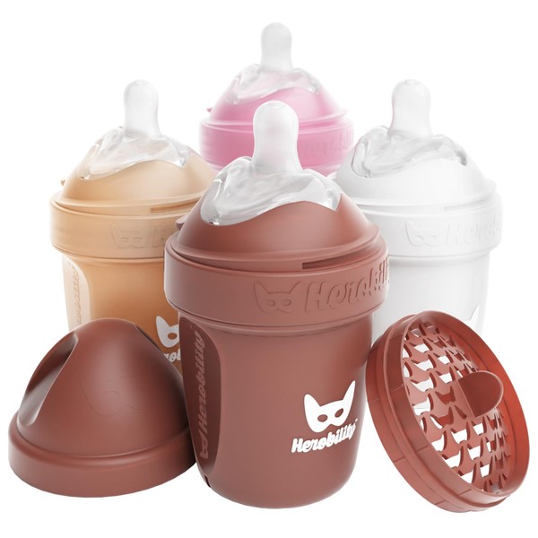 Herobility Double Anti-Colic Baby Bottles – 5 fl oz/140ml –