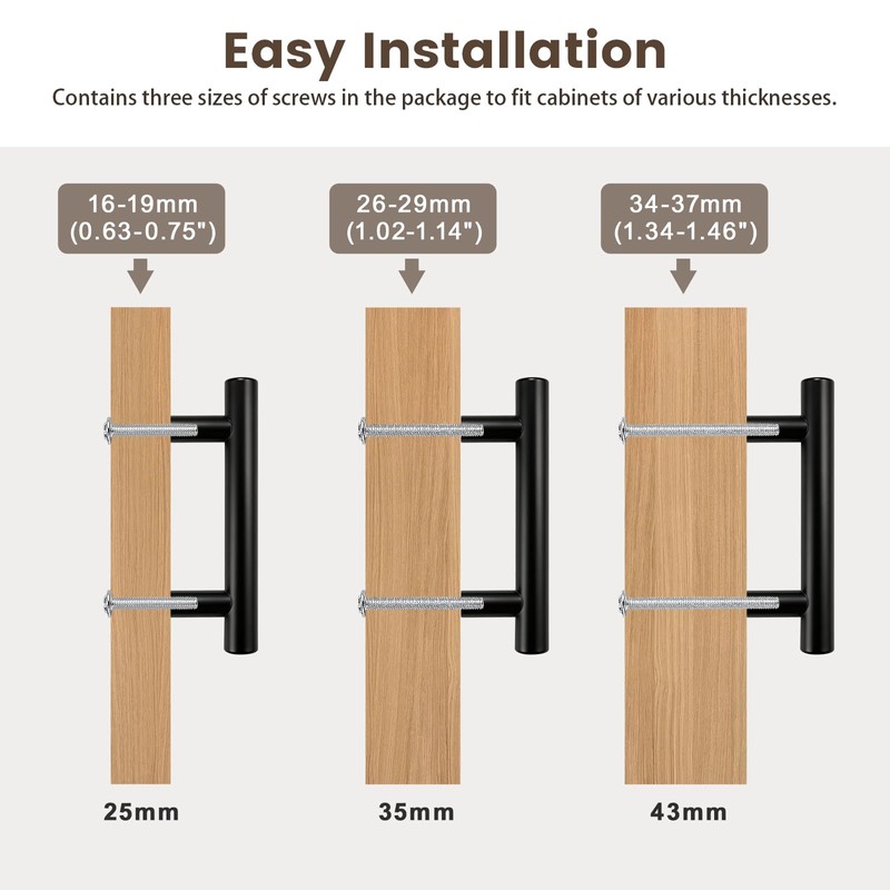 NIZADO 10 Pack 3 Inch Cabinet Pulls,Black Kitchen Cabinet Handles,Bathroom