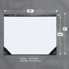 CADMUSPRO Top Desk 22"x17" Large Graph Pads, 1/4" Quadrille Grid, 50 Perforated Sheets/Pad. Design & Drafting, Science & Math, Art & Illustration, Professional & Academic (2, White)