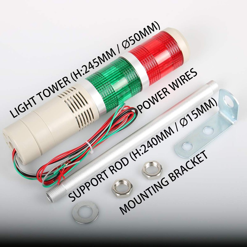 LUBAN Industrial Signal Column, LED Alarm Tower Lamp Flash Indicator,