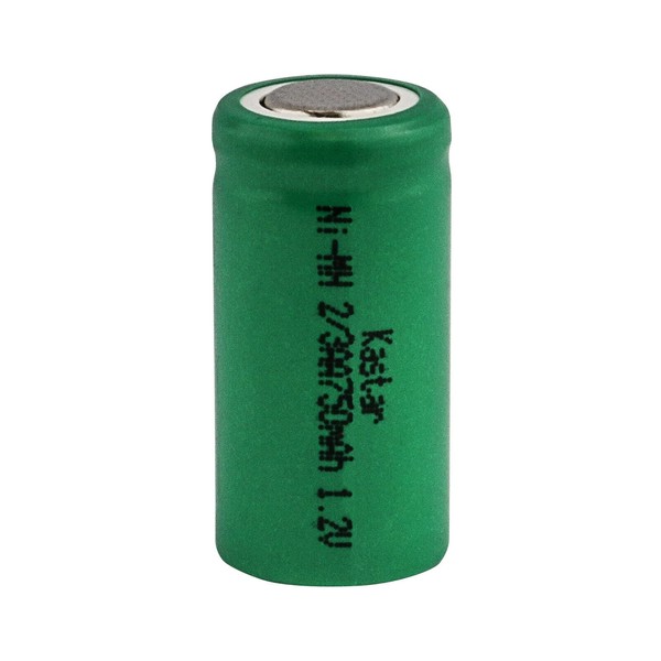 Kastar 2/3AA 1.2V 750mAh Ni-MH Battery, Flat Top, Replacement for