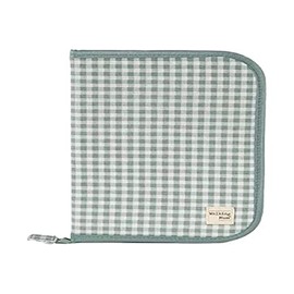 Walking Mum. I Love Vichy Birth Book Document Bag with Transparent Pockets and Zip, Green, 19 x 28 x 1 cm