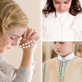 GMXJGZ Rosary Rosary Catholic Rosary Chain Rosary Communion Boys Comes with 1 Bag Vintage Cross Communion Rosary Christening Communion Wedding Communion Party Gift Rosary, Stainless Steel