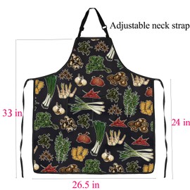 BNQL Spice Apron with Pockets Spice Herbs Gifts For Lovers Herb Chef Apron Food Gifts Farmhouse Apron