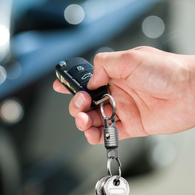 DONGKER Titanium Double-Sided Key Holder, Removable Key Ring, Rotatable Titanium