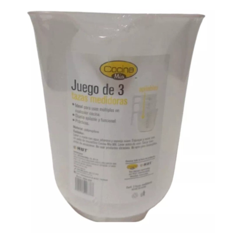 Cocina Mía Set De 3 Tazas Jarras Medidoras 1l 500ml
