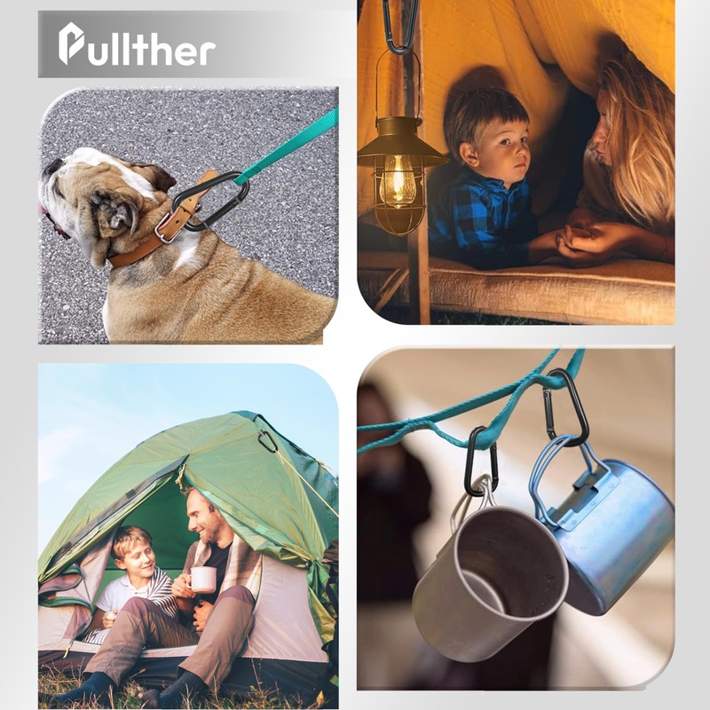 Pullther Carabiner Large Ultra Lightweight Rust Free Outdoor Guy Rope