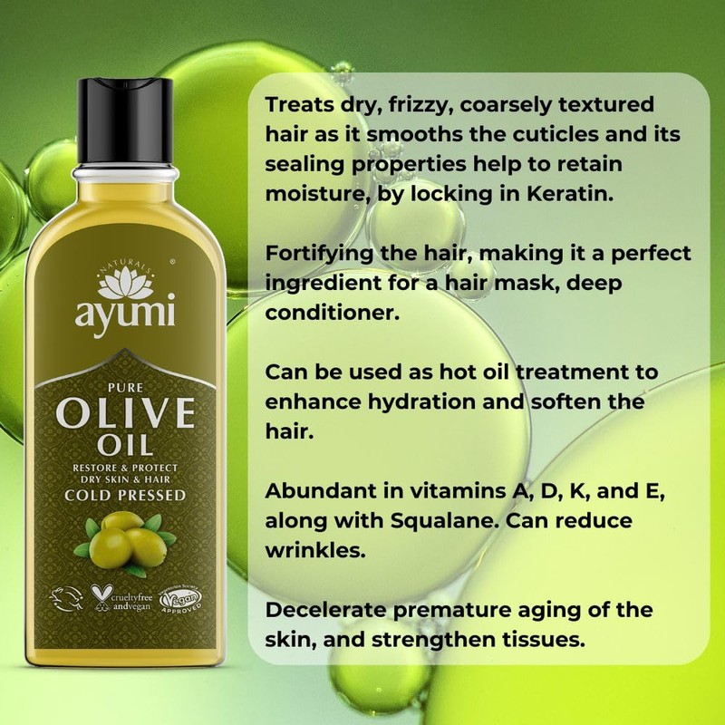 Ayumi Pure Olive Oil, Cold Pressed Olive Oil, For Healthier
