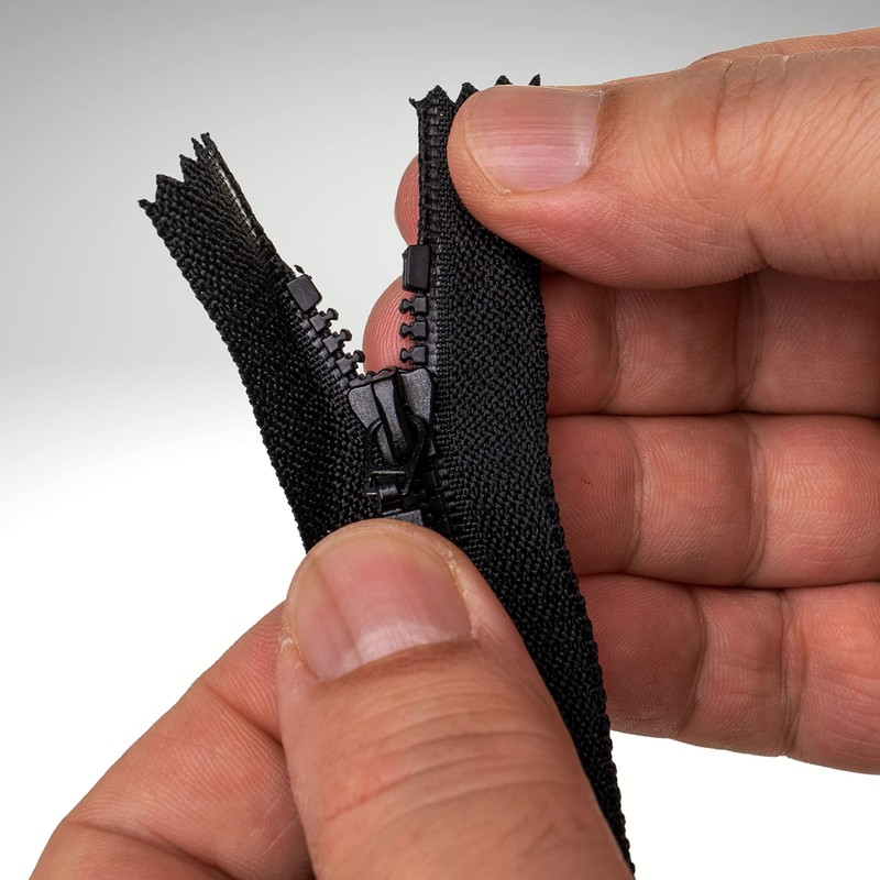 Non-separable zip, pack of 2, 45 cm rail length, in