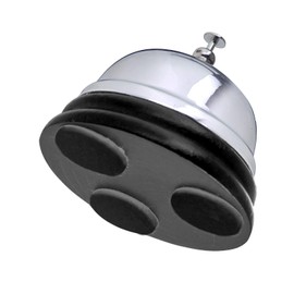 Westmark Table Bell / Reception Bell, Diameter 8 cm, Clear Sound, Wood/Steel (Chrome-Plated), Apart, Silver/Black, 63242260