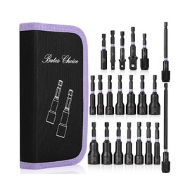 Bates- Magnetic Nut Driver Set, 21 pcs, 1/4" Hex Shank, Impact Socket Adapters, Metric and SAE Nut Driver, Quick-Release, Magnetic Nut Driver Set for Impact Drill Socket Set, Impact Driver Socket Set