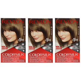 Revlon ColorSilk Hair Color 50 Light Ash Brown 1 EA - Buy Packs and SAVE (Pack of 3)