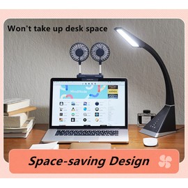 THRRLY Desktop Fan, Monitor Clip on Fan with 2 Fan Heads, 3 Speeds Office Desk fan USB Powered Cooling Fan with Sturdy Adjustable Clamp, Strong Wind Quiet Personal USB Small Fan for Laptops, Desktop.