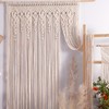 OIHYA Macrame Curtain Wall Hanging Handmade Boho Curtains for Wedding