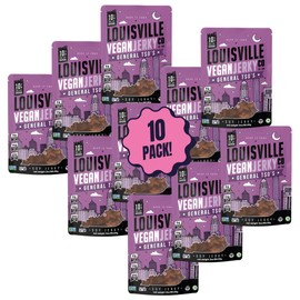 Louisville Vegan Jerky - General Tso’s Vegan and Vegetarian Meat - Lip-Smacking Vegan-Friendly & Vegetarian Jerky - Non-GMO 14 Grams Soy Protein, Gluten-Free Low Fat High Protein Vegan Snacks - 3 oz, 10 Pack