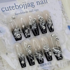 Milky Way handmade nail tips - Oval M / 은하수 수제네일팁 - 오벌M