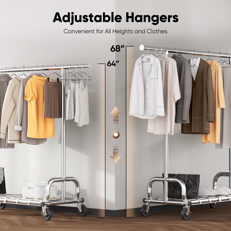 HOKEEPER Clothes Rack with Cover Clothing Racks for Hanging Clothes