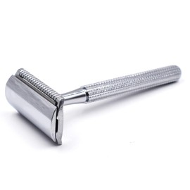 Parker Safety Razor, Model 78R 3-Piece Closed Comb Safety Razor with 5 Parker Platinum Blades Included (High Luster Chrome)