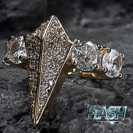 Dark Night Black Panther Zircon Ring Unisex Adjustable Hypoallergenic Fashion Street Style Accessories Birthday Anniversary Gift Jewelry Ring - Colour: Glod