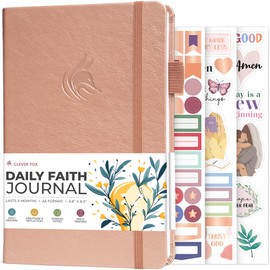 Clever Fox Daily Faith Journal – Guided Prayer, Gratitude & Bible Study Notebook – Faith Based Gifts & Journaling Supplies for Women (Rose Gold)
