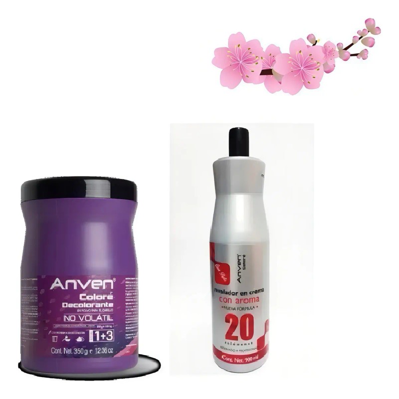 Anven Decolorante Morado 350 Grs - Incluye Peroxido 20 Vol