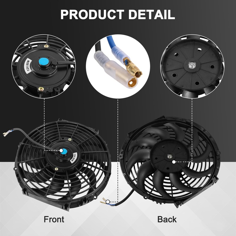 JDMSPEED New 12" Inch Universal Slim Fan Push Pull Electric