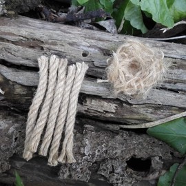 4 Packs Tinder Rope Natural Wood Fiber Tinder Fire Starter - Emergency, Survival, Campfire Tinder - Non-Toxic, Quick Fire Tab Flint and Steel for Outdoor, Backpacking, Camping, Fishing
