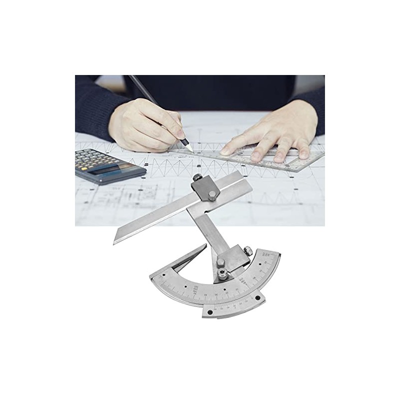 Universal Carbon Steel Vernier Bevel Protractor 0-320°, Precision Angle Measuring