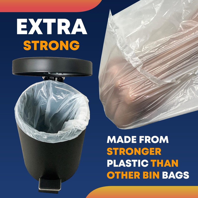 15L Bin Liners Extra Strong Dustbin Waste Bags For Round,