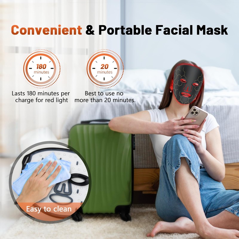 Red Light Therapy for Face, 7-1 Colors Portable Led Face
