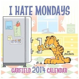 Garfield the Cat "I Hate Mondays" 2014 Wall Calendar a Year of Feline Fun!