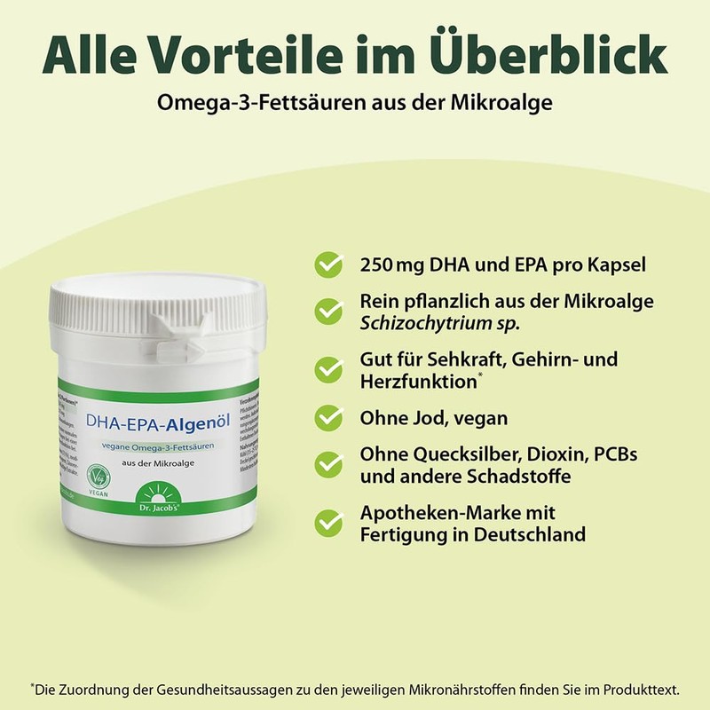 DHA-EPA Algae Oil Capsules I Omega-3 Fatty Acids from Microalgae