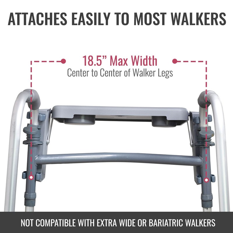 DMI Walker Tray, Rollator Tray, Mobility and Walker Accessory Tray