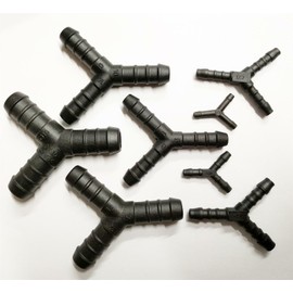 UKCABLE-TIES 2X Y-Piece Splitter Connector Hose Tube Pipe 3-Way Fuel Air Water Pipe Connector Joiner (Size: 3mm - (PJ34))