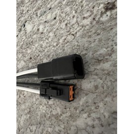 Deutsch 10 AWG Black Assembled Deutsch DTP 2 Pin waterproof connector 6"Black White Wire