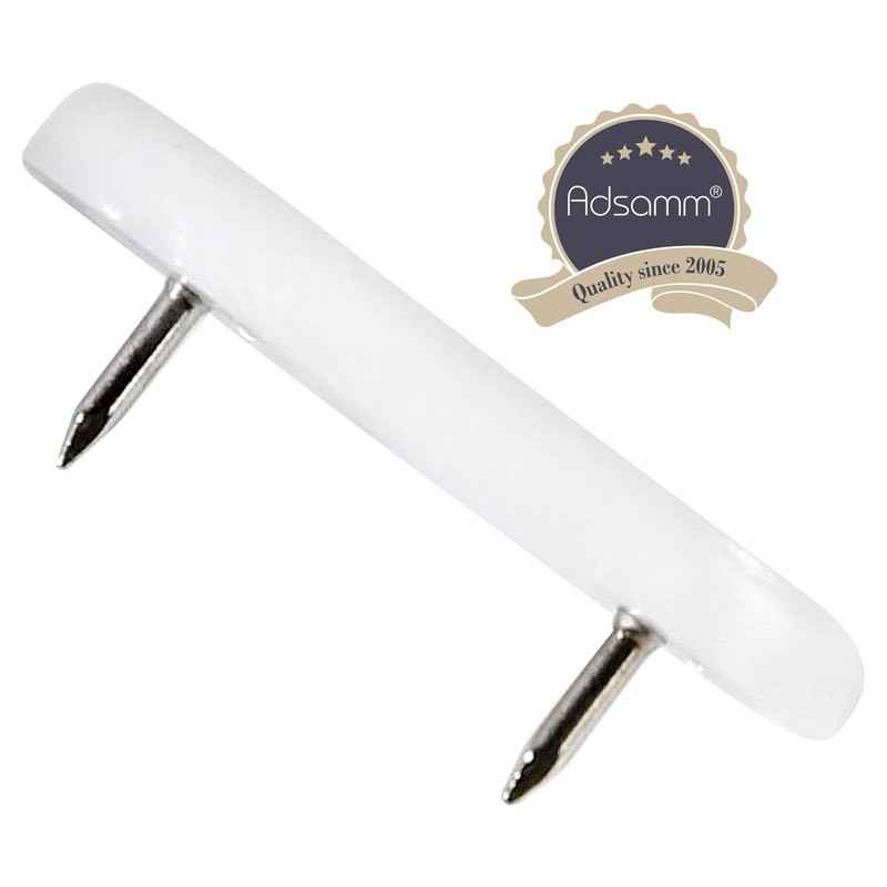 Adsamm® 4 x Plastic Gliders with 2 Nails / White
