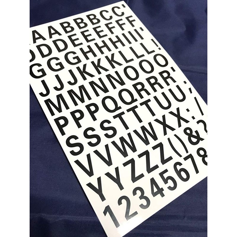 XIAXIN Waterproof PVC Alphabet Number Stickers Set Weatherproof Waterproof Roman