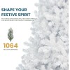 Makeatree 9ft Artificial White Christmas Tree Unlit Spruce Xmas Tree