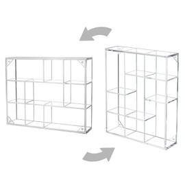 MyGift Premium Clear Acrylic Shadow Box with 9 Compartments, Wall Mountable Knickknack Display Case, Decorative Transparent Floating Shelf for Figurines, Collectibles, Plants