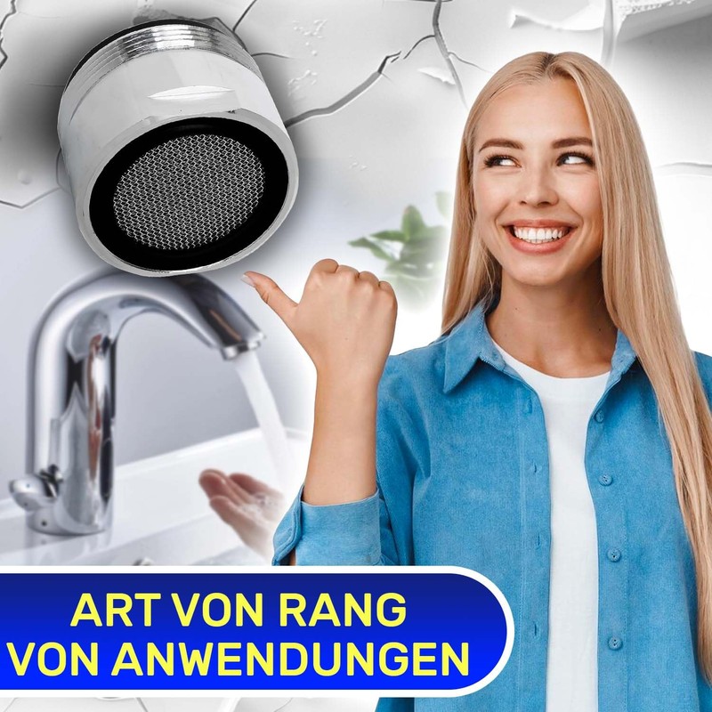 Aerator for taps with connection M18. Made of chrome-plated brass.